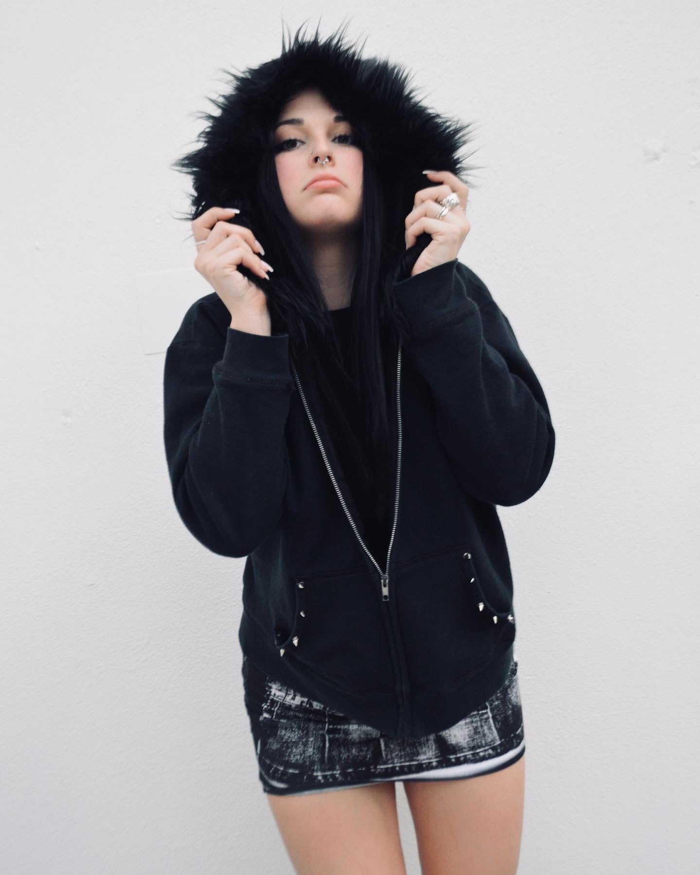 Fur Lined Zip Up Hoodie